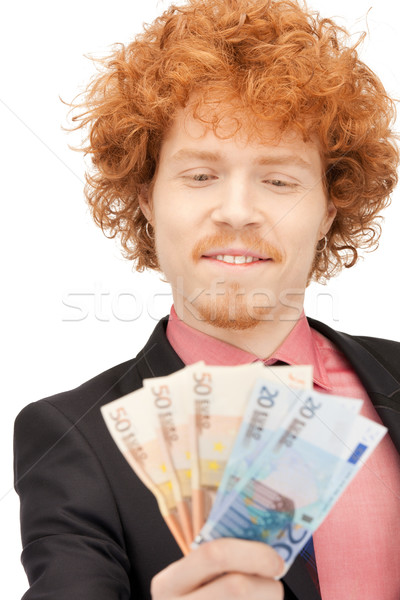 Сток-фото: красивый · мужчина · евро · наличных · деньги · фотография · бизнеса
