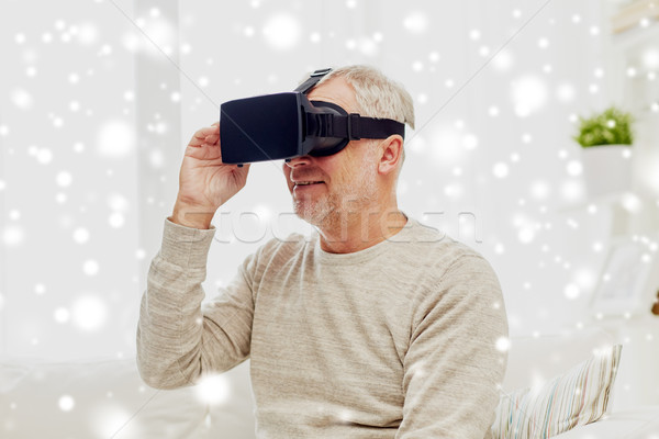 ストックフォト: 歳の男性 · バーチャル · 現実 · ヘッド · 3dメガネ · 技術