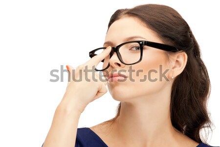Mujer gafas primer plano Foto nina estudiante Foto stock © dolgachov