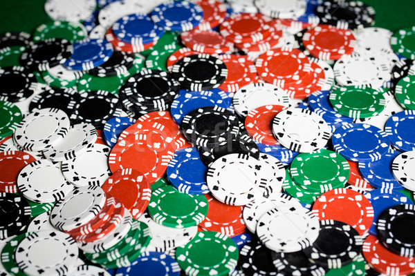 Stock photo: close up of casino chips background