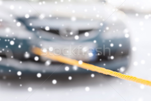 closeup of towed car with towing rope Stock photo © dolgachov