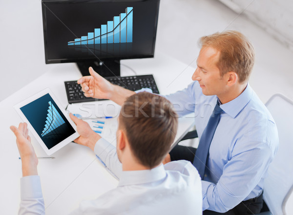 businessmen with tablet pc and computer at office Stock photo © dolgachov