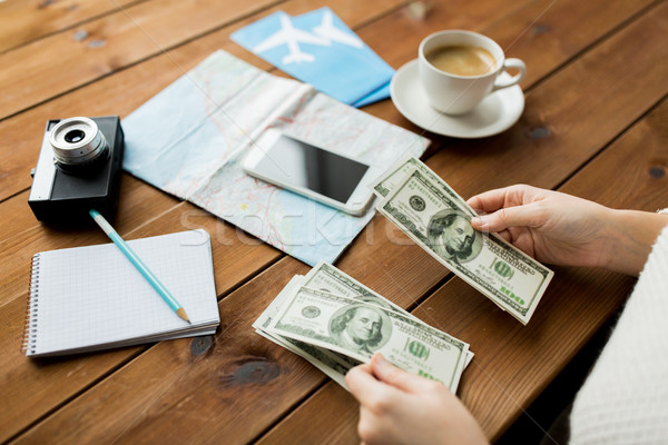 путешественник рук доллара деньги отпуск Сток-фото © dolgachov