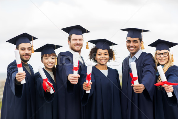 Stockfoto: Gelukkig · studenten · onderwijs · afstuderen · mensen · groep