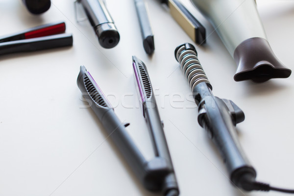 hairdryer, hot styling and curling irons Stock photo © dolgachov