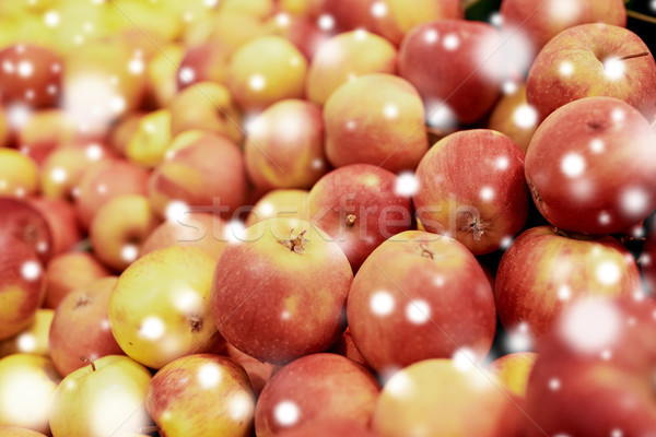 Stock photo: ripe apples at grocery store or market