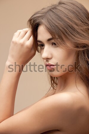 Schönen Oben-ohne- Frau hellen Bild lange Haare Stock foto © dolgachov