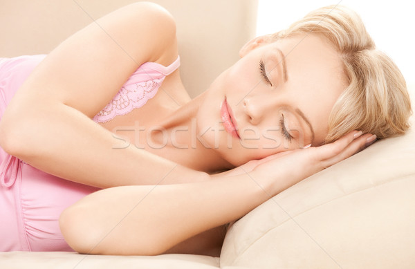 sleeping woman at home Stock photo © dolgachov