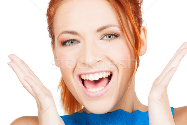 Emotionat faţă femeie luminos imagine amuzant Imagine de stoc © dolgachov