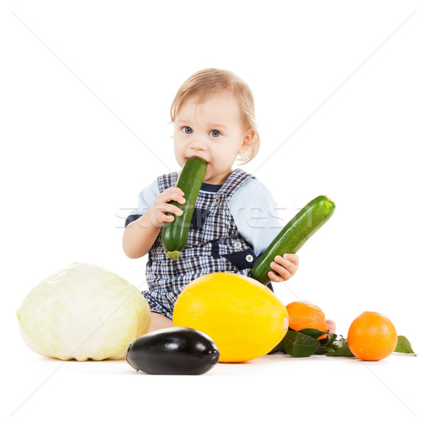 Yeme kabak çocukluk sağlıklı gıda sevimli Stok fotoğraf © dolgachov