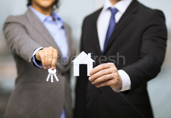 Stockfoto: Zakenman · zakenvrouw · witte · huis · business · eco