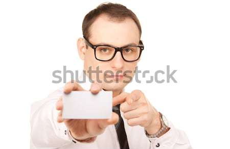 Stock photo: businessman with business card