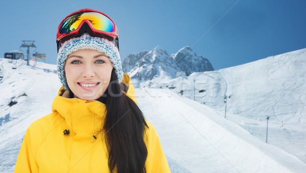 Glücklich Skibrille Berge Winter Freizeit Stock foto © dolgachov