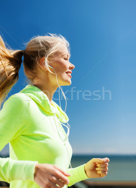 Stock photo: woman doing running outdoors