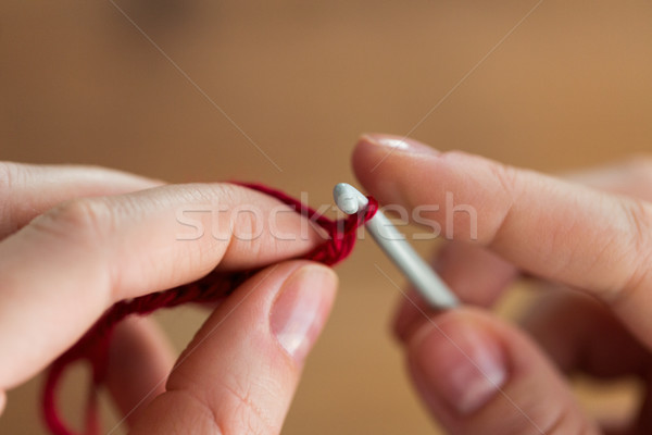 рук вязанье крюк люди Сток-фото © dolgachov