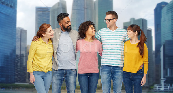 international group of happy smiling people Stock photo © dolgachov