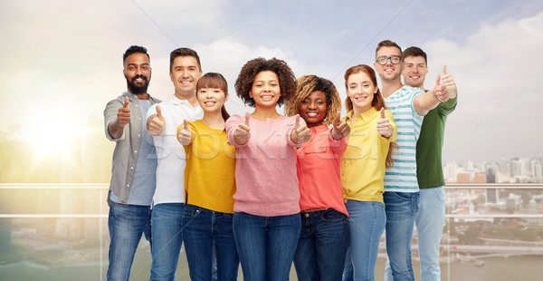 Stock photo: international group of people showing thumbs up