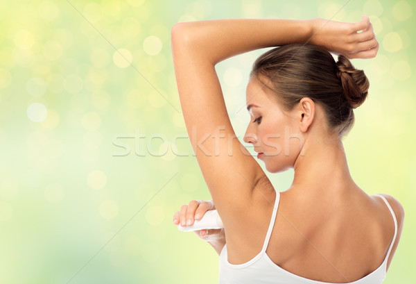 Nő dezodor zöld higiénia testápoló emberek Stock fotó © dolgachov