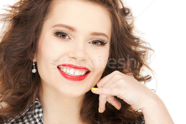 女性 私を呼び出す ジェスチャー 画像 美人 ストックフォト © dolgachov