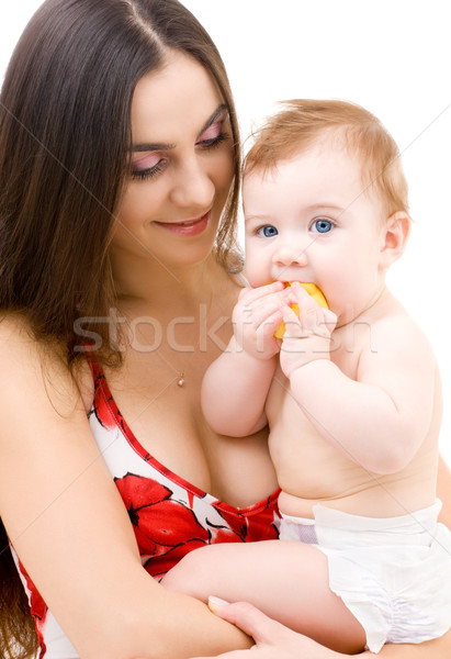 Bébé garçon mère mains photos heureux [[stock_photo]] © dolgachov