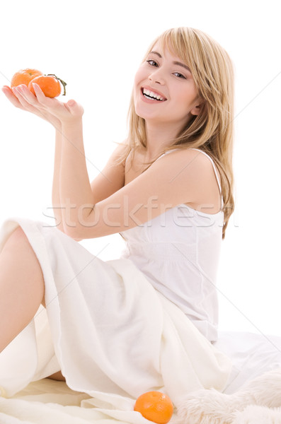 Oranges lumineuses photos femme alimentaire [[stock_photo]] © dolgachov