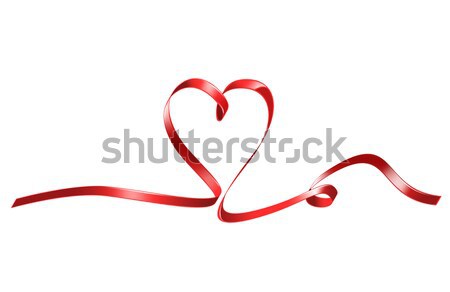 Foto stock: Rojo · corazón · cinta · brillante · Foto