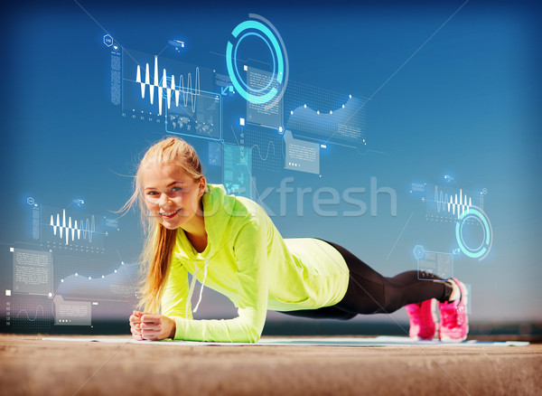 woman doing sports outdoors Stock photo © dolgachov