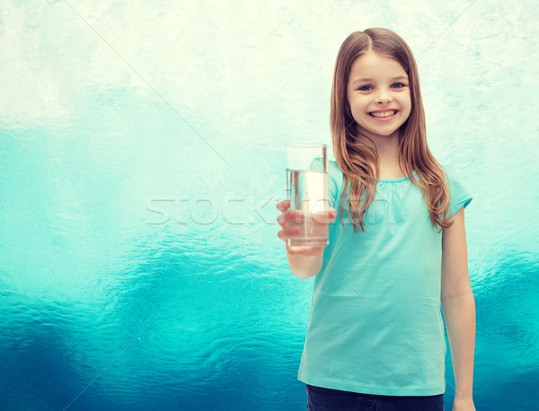улыбаясь девочку стекла воды здоровья красоту Сток-фото © dolgachov