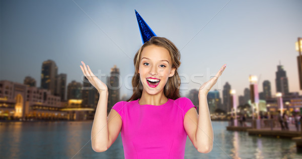 счастливым подростка девушка вечеринка Cap люди Сток-фото © dolgachov
