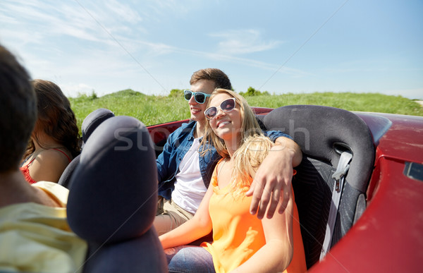 Stock fotó: Boldog · barátok · vezetés · cabrio · autó · szabadidő
