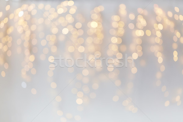 [[stock_photo]]: Noël · décoration · guirlande · lumières · bokeh · vacances