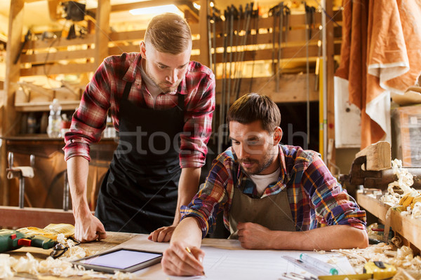 Stockfoto: Blauwdruk · workshop · beroep · technologie · mensen