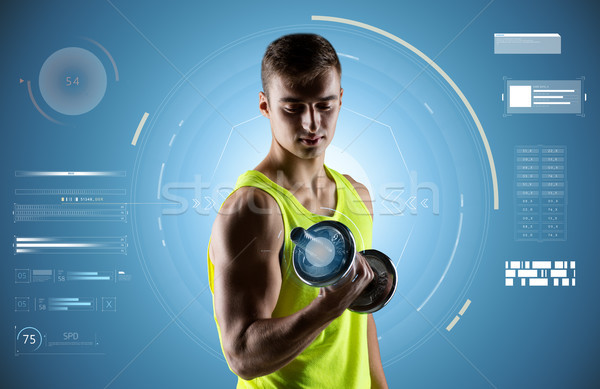 Jonge man sport fitness bodybuilding Stockfoto © dolgachov