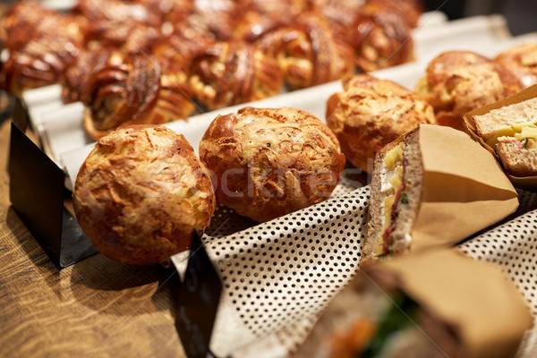 bread, buns and sandwiches with price at store Stock photo © dolgachov