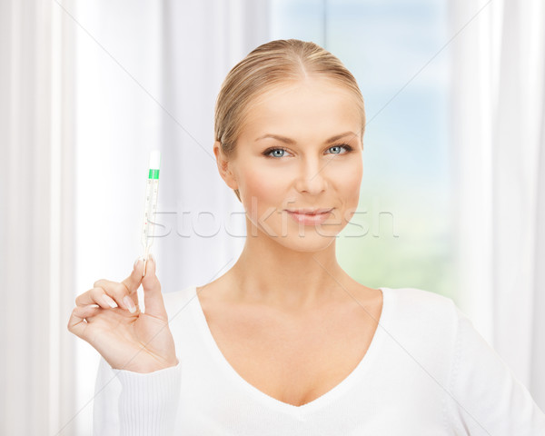 Női orvos hőmérő kép vonzó nő nő Stock fotó © dolgachov