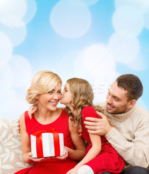 adorable child kisses her mother Stock photo © dolgachov