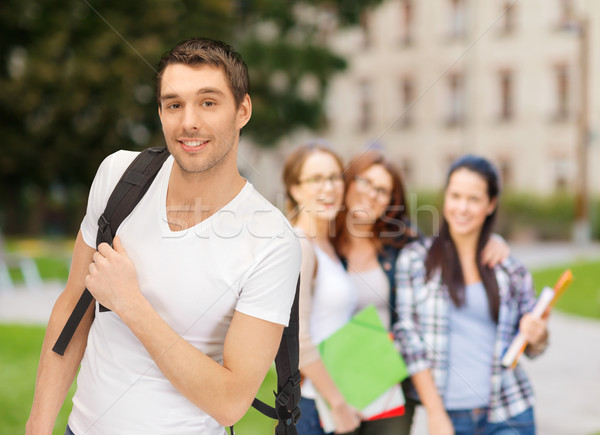 travelling student with backpack Stock photo © dolgachov