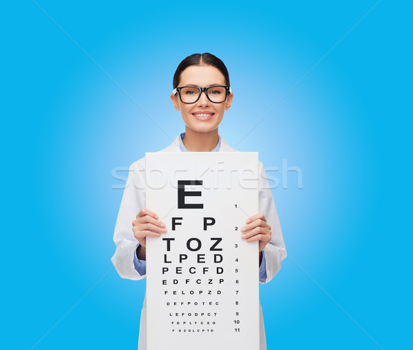 female doctor in eyeglasses with eue chart Stock photo © dolgachov