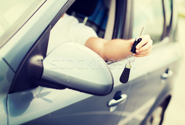 Hombre fuera transporte propiedad coche Foto stock © dolgachov