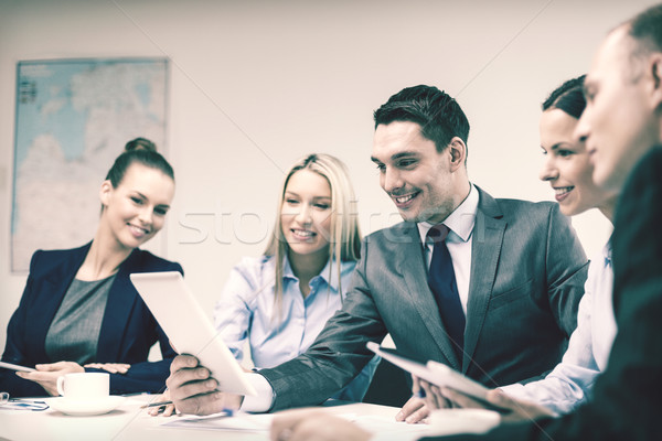 Stockfoto: Business · team · discussie · business · technologie · kantoor