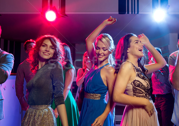 [[stock_photo]]: Souriant · amis · danse · club · fête · vacances