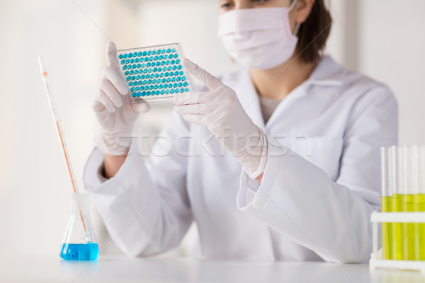 Foto stock: Cientista · corpo · lab · ciência