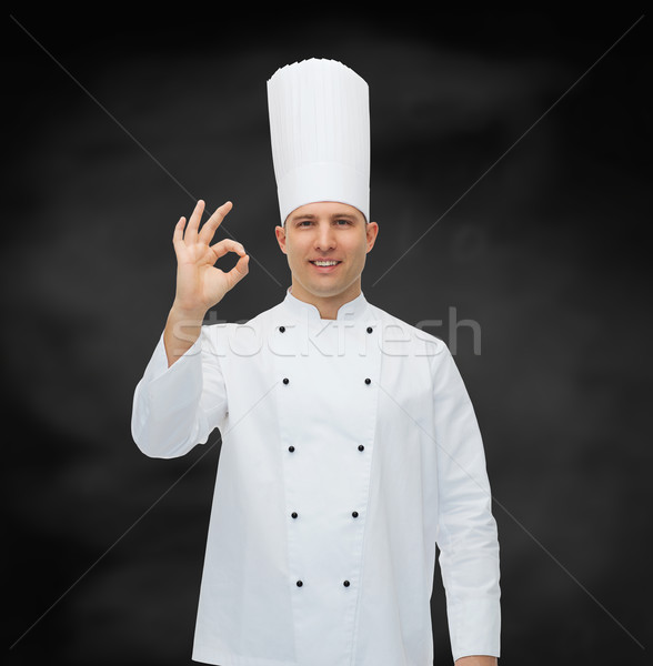 Foto stock: Feliz · masculina · chef · cocinar