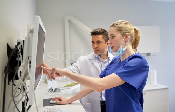 Zdjęcia stock: Xray · monitor · stomatologicznych · kliniki · ludzi