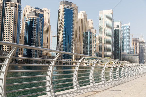 Dubai city business district and seafront Stock photo © dolgachov