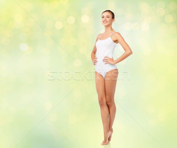 Belle femme blanche sous-vêtements vert beauté personnes [[stock_photo]] © dolgachov