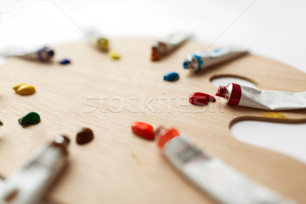 [[stock_photo]]: Palette · acrylique · couleur · peinture