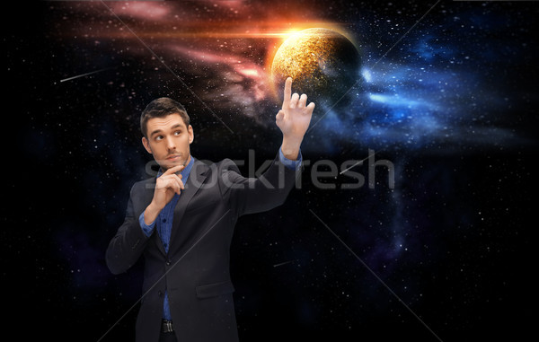 businessman over space background Stock photo © dolgachov