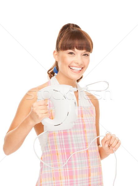 Stock photo: housewife with mixer