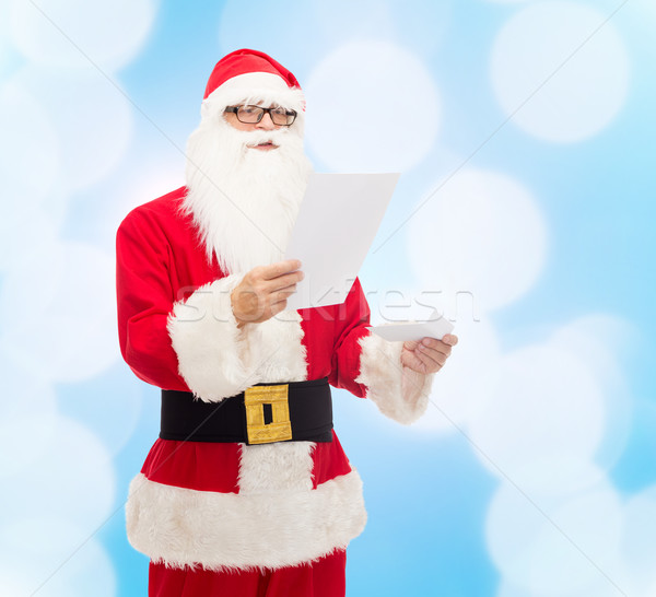 Foto stock: Homem · traje · papai · noel · carta · natal · férias